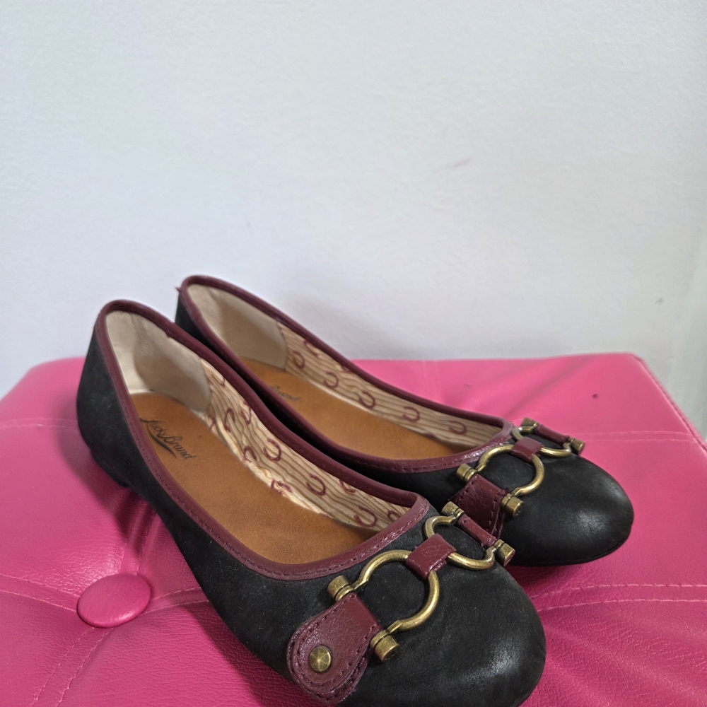 Lucky Brand Black and Burgundy Flats